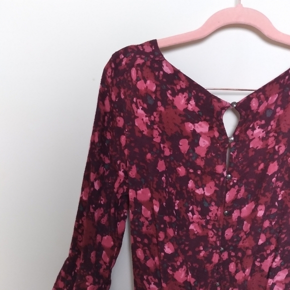 Free People Red Floral All The Right Ruffles Romper Size Small - Picture 11 of 15